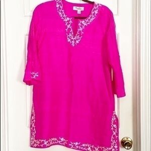 Info-Chic Silk Pink Tunic Top
